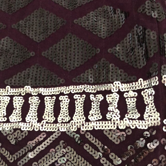 Express XS Purple skirt - black & silver sequins - Picture 4 of 4